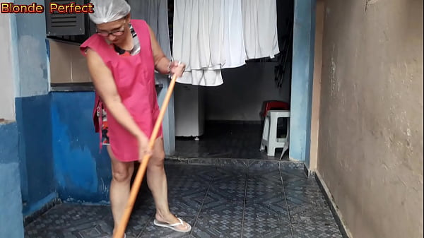 The maid caught her boss masturbating and couldn't resist.