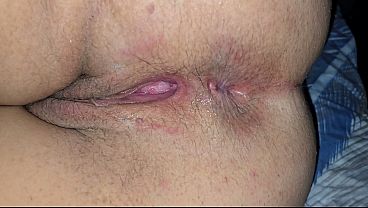 Busty milf with hairy pussy gets a huge cumshot on her big tits