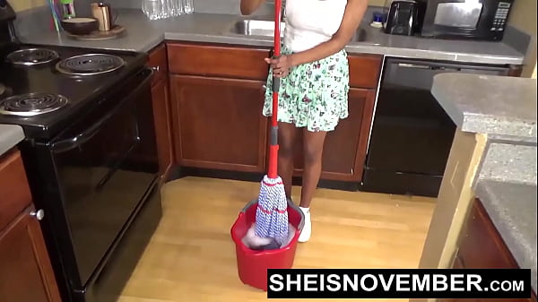 HD Sweaty Bubble Butt And Gigantic Natural Tits Exposed In My White Poka Dot Panties While Mopping Up The Kitchen Topless With Upskirt, Sexy Young Busty Blonde Black Geek Sheisnovember Closeup Wedgie Fetish, Large Areola Exposed By Msnovember