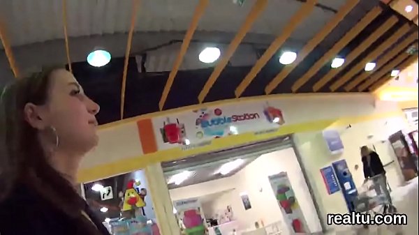 Beautiful czech teen gets tempted in the mall and screwed in pov