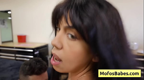 Petite naughty brunette fucked hard by huge cock and swallow it deep down her throat - Bianca Bangs, Billy Boston