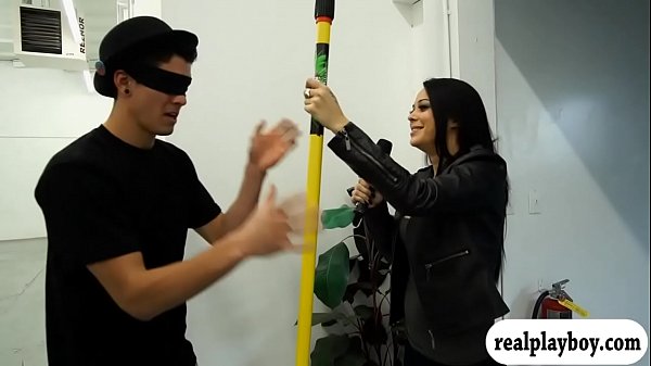 Tall guy convinced to toy fucks girl's pussy for cash