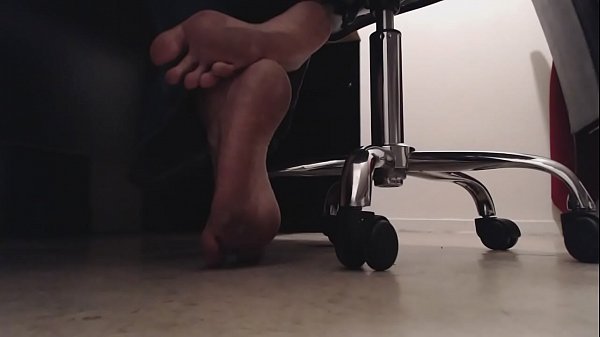 Sneaky Foot Boy Voyeur Watches Feet Underdesk Dirty Soles and Crunching Toes