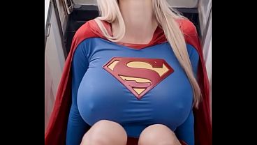 3D AI HQ Solo POV Breast Expansion Big tits Blonde Superman cosplay wSound added