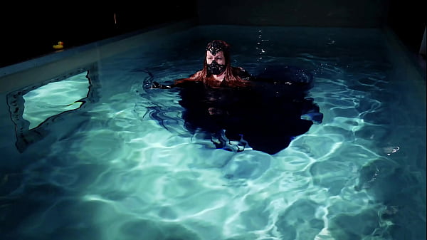 gothic underwater shooting in swimmimg pool