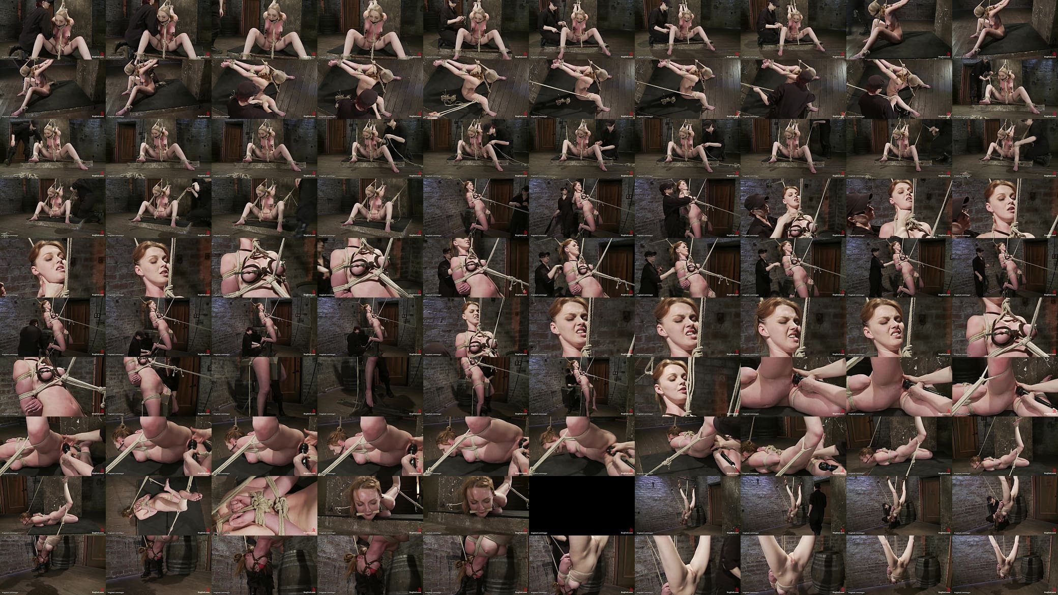 Hogtied lesbian tormented in dungeon 预览图