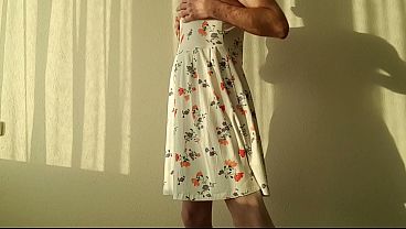 Download Video - Crossdresser wears Summerdress and Pink Lingerie&period;