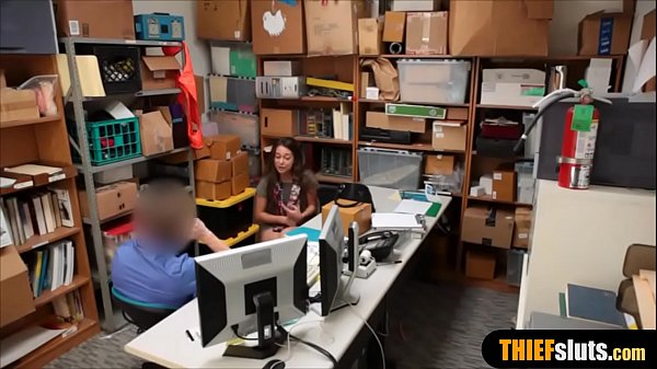 Nervous teen thief punish fucked by a security guard