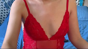 I rubbed my big ass against my stepbrother's penis, dressed in cute lingerie, until he ejaculated on it.