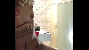5'7" Inked Blonde Babe   Red Bikini   Tattoos = Pure Tease