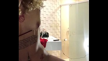 5'7" Inked Blonde Babe   Red Bikini   Tattoos = Pure Tease