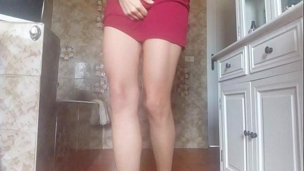 hot sexy diaperde girl PEE into her sexy tight dress and into a b. diaper