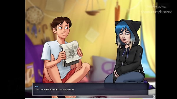 Very shy emo girl show me her cute tits first time since she was small girl. (Summertime Saga - Eve - Par 1, the Emo)