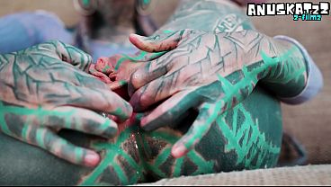 Tattooed Hippie's Self Dildoing Anal and gets ANAL Fuck with Big Cock