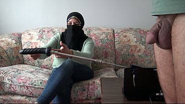 Big Tits Arab Cuckold Wife With A Fucking Machine
