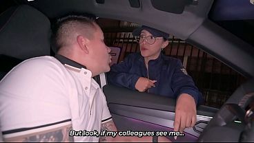 Stop! Busty policewoman gets fucked by a guy with a huge dick