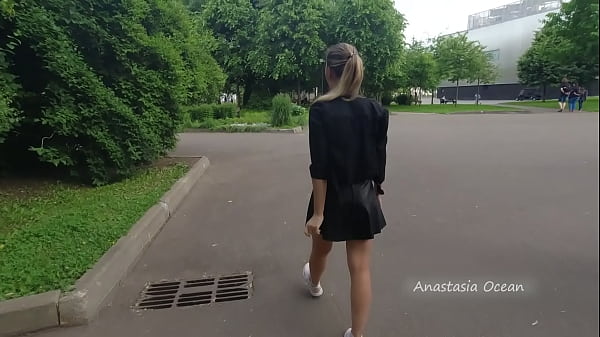 Public walk in transparent t-shirt in peak hour