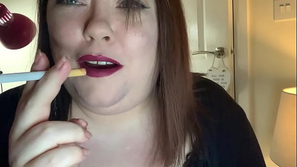 BBW Tina Snua Smokes A Cigarette With Snap Inhales