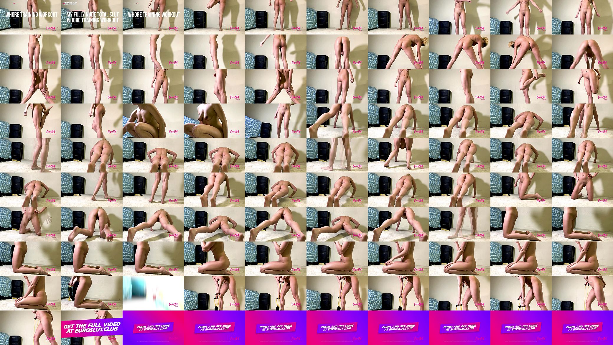 Euroslut Fully Nude Total Slut Whore Training Workout 预览图
