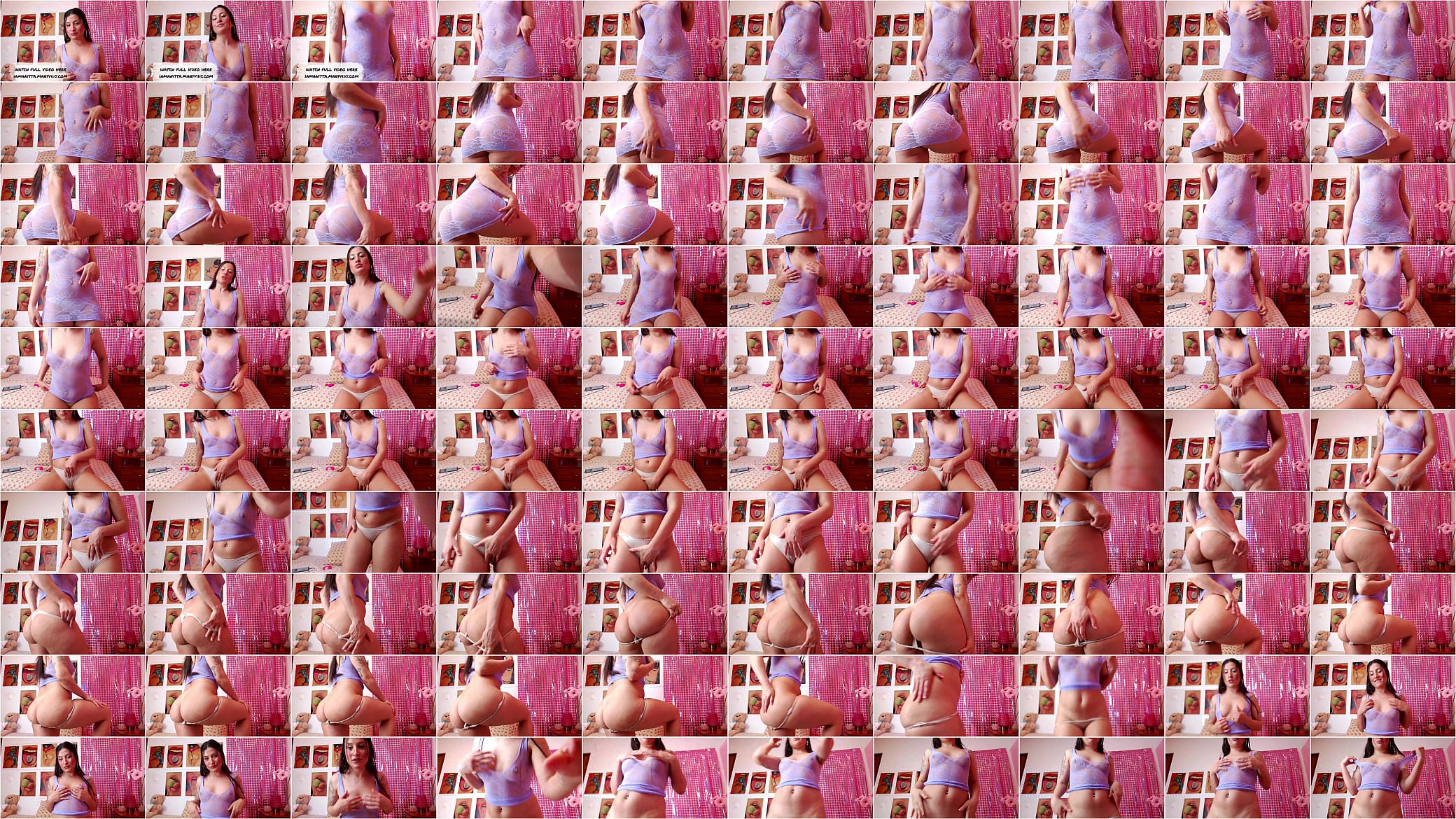 Stript and masturbation, purple dress 预览图
