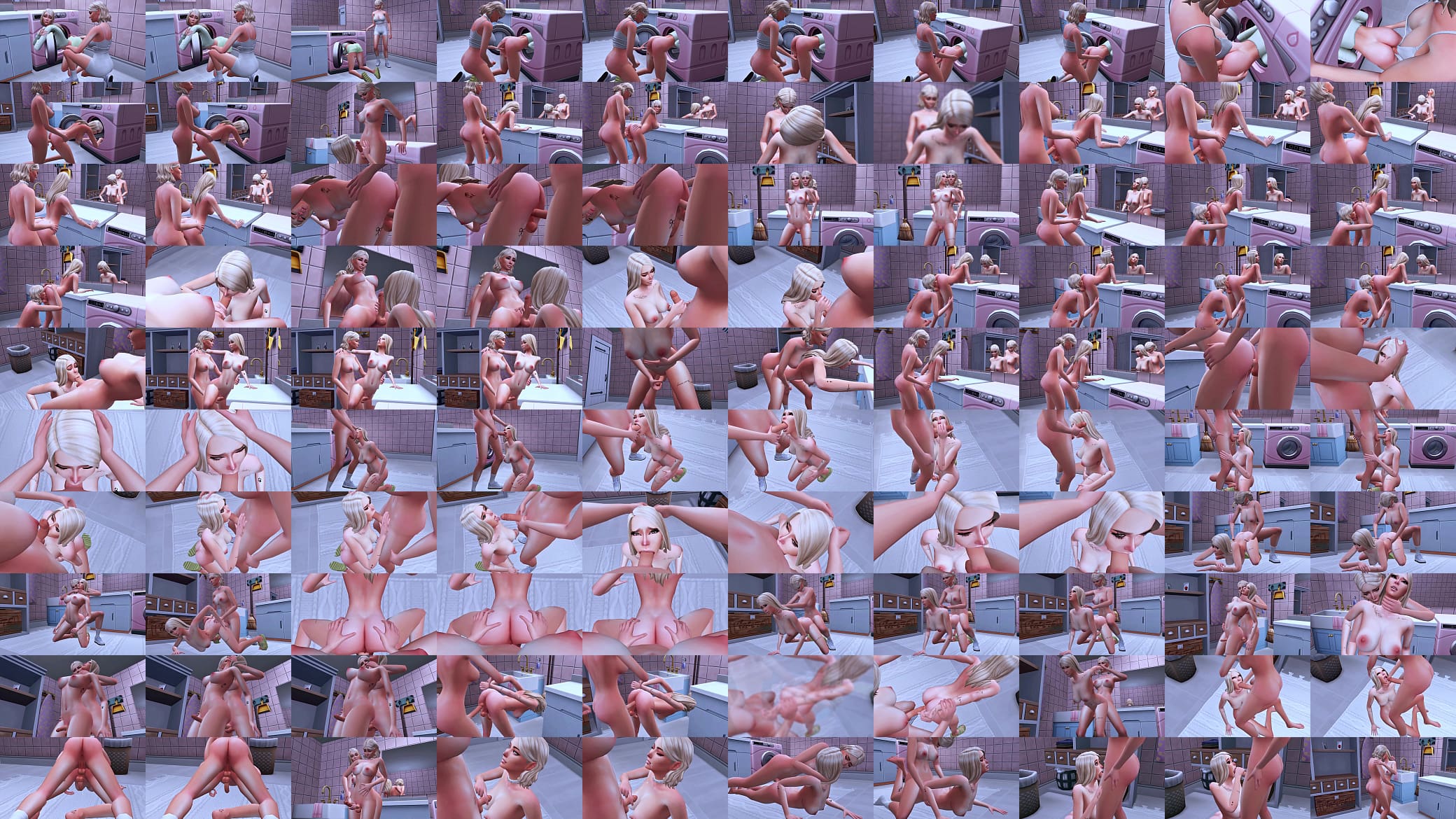 futanari stepmom arranged hard anal sex for a trans stepdaughter who was stuck in the washing machine sims me hentai sfm 预览图