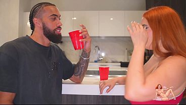 Nia Bleu: Fiery Ginger Squirts Rivers on 2 Girthy Cocks