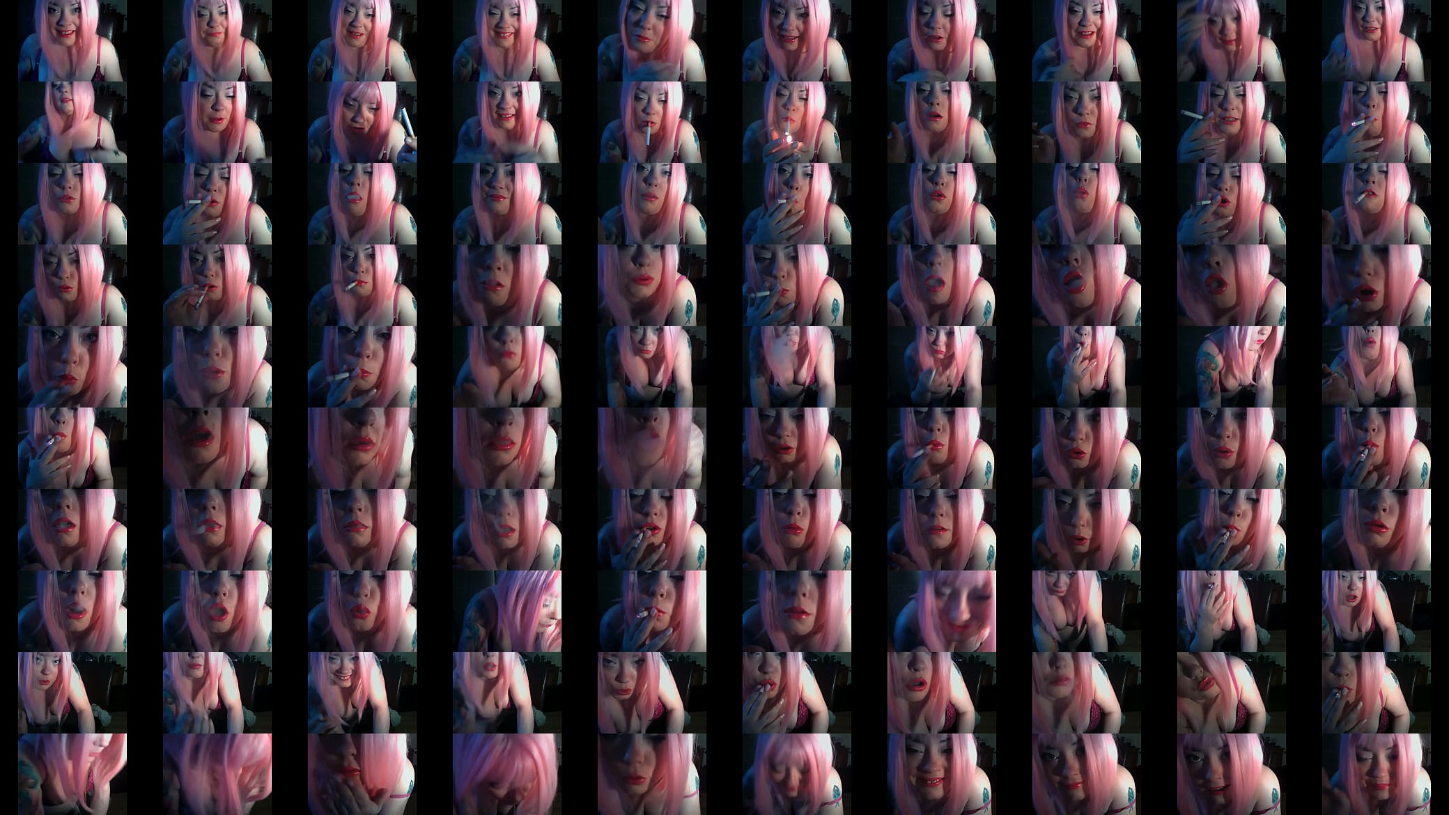 Pink Haired BBW Tina Snua Smoking A Kingsize Cigarette 预览图