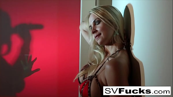 Hot Blonde MILF Sarah works her wet pussy with a toy