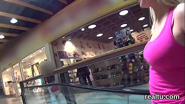 Stunning czech kitten was tempted in the shopping centre and poked in pov