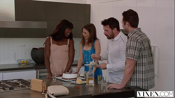 VIXEN Riley Reid has Intense Threesome with Ana Foxxx and Boyfriend