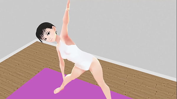 Leo [Exercise] Anime girl tries stretching yoga [Yoga]