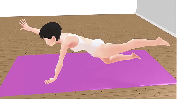 Leo [Exercise] Anime girl tries stretching yoga [Yoga]