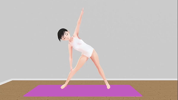 Leo [Exercise] Anime girl tries stretching yoga [Yoga]
