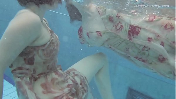 Hot lesbian show underwater
