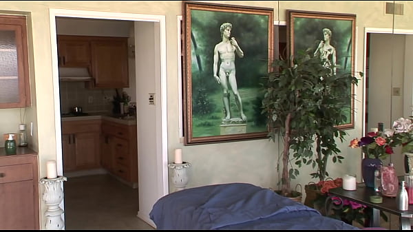 As the beautiful, blonde teen Aubrey Adams lays on her boyfriend's table, completely...