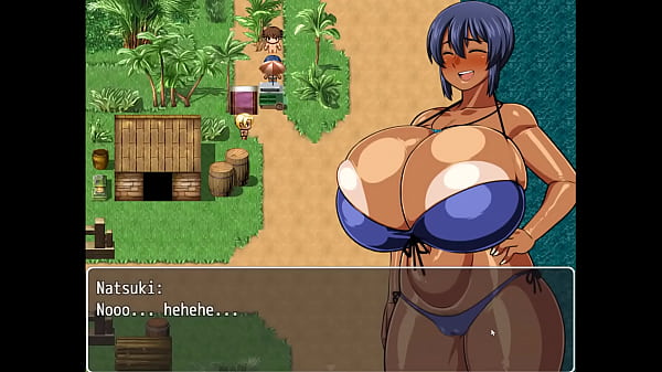 Tanned Girl Natsuki [ HENTAI Game ] Ep.22 oiled massage on the beach made her pussy dripping wet !