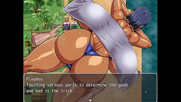 Tanned Girl Natsuki [ HENTAI Game ] Ep.22 oiled massage on the beach made her pussy dripping wet !