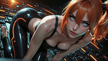 Orange Heat in Liquid Black (AI)