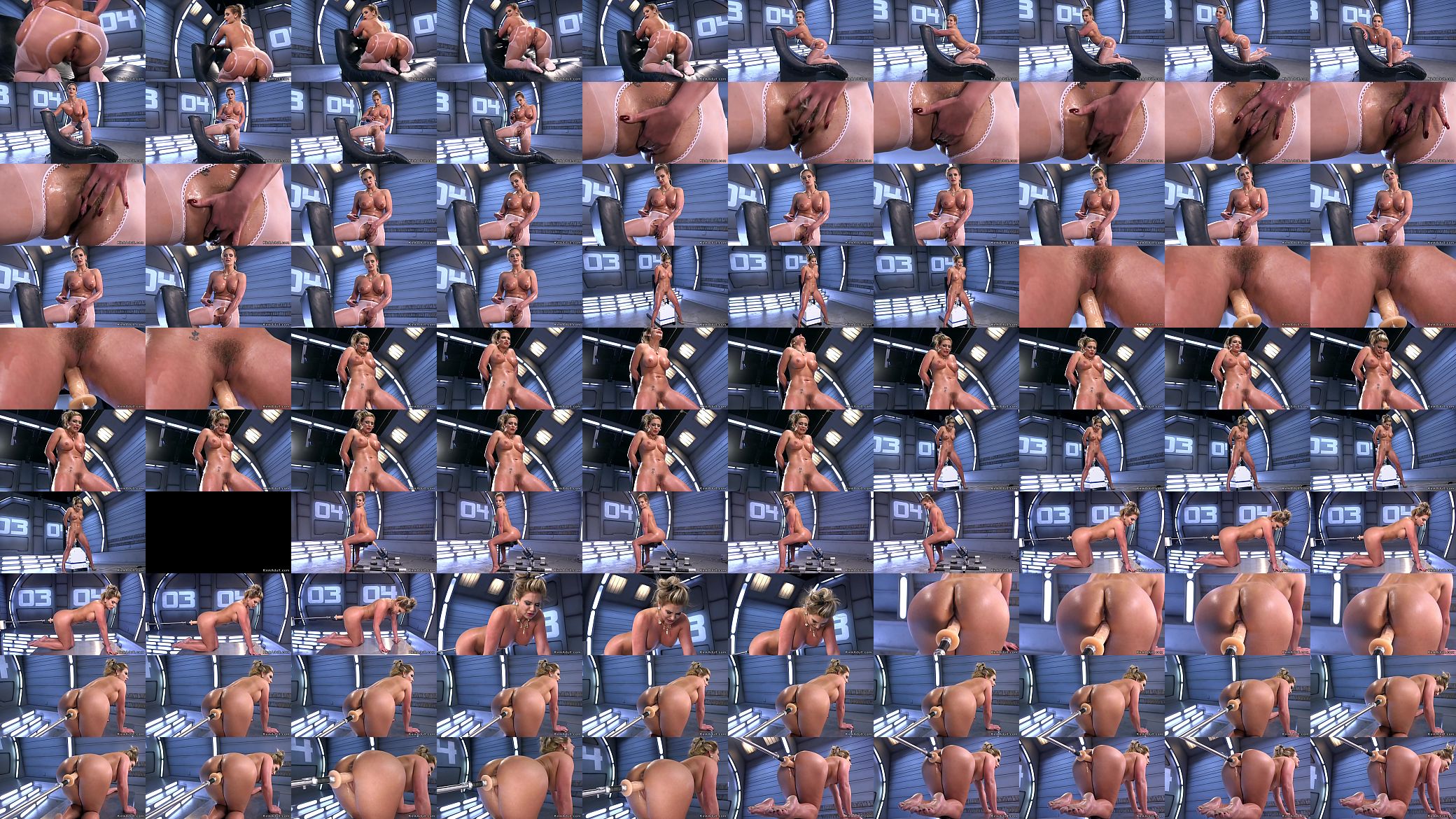 Oiled huge tits blonde fucks machine 预览图