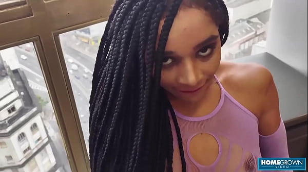 Ebony Lua Sophia squirts all over before being anal fucked