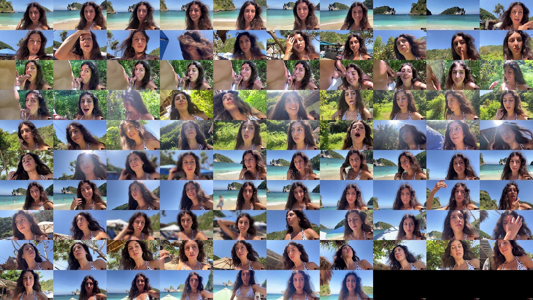 Hottie sucks my dick on a public beach and walks along the shore with cum on her face - Cumwalk 预览图