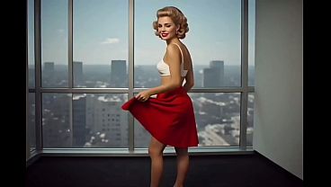 1950年代の淫乱秘書オフィス不倫ファンタジー（浮気妻、ヴィンテージ、1950年代ピンナップガール、完璧な体、フェラチオ、アナル、セクシーな秘書、オフィスセックス） - AI生成