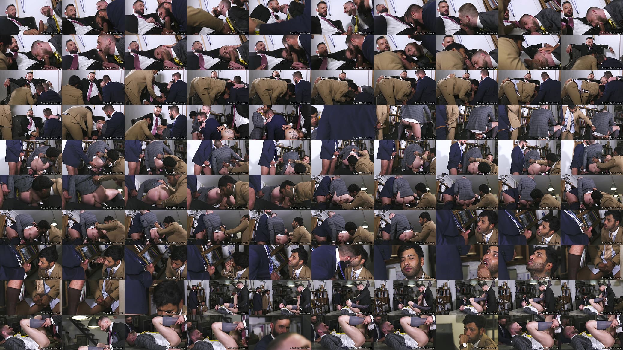 Four gays in suits anal fucking and cumming 预览图