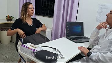 Abdominal medical examination by a general practitioner.