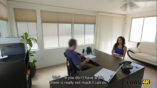 LOAN4K. Loan agent organizes porn casting for amateur brunette chick
