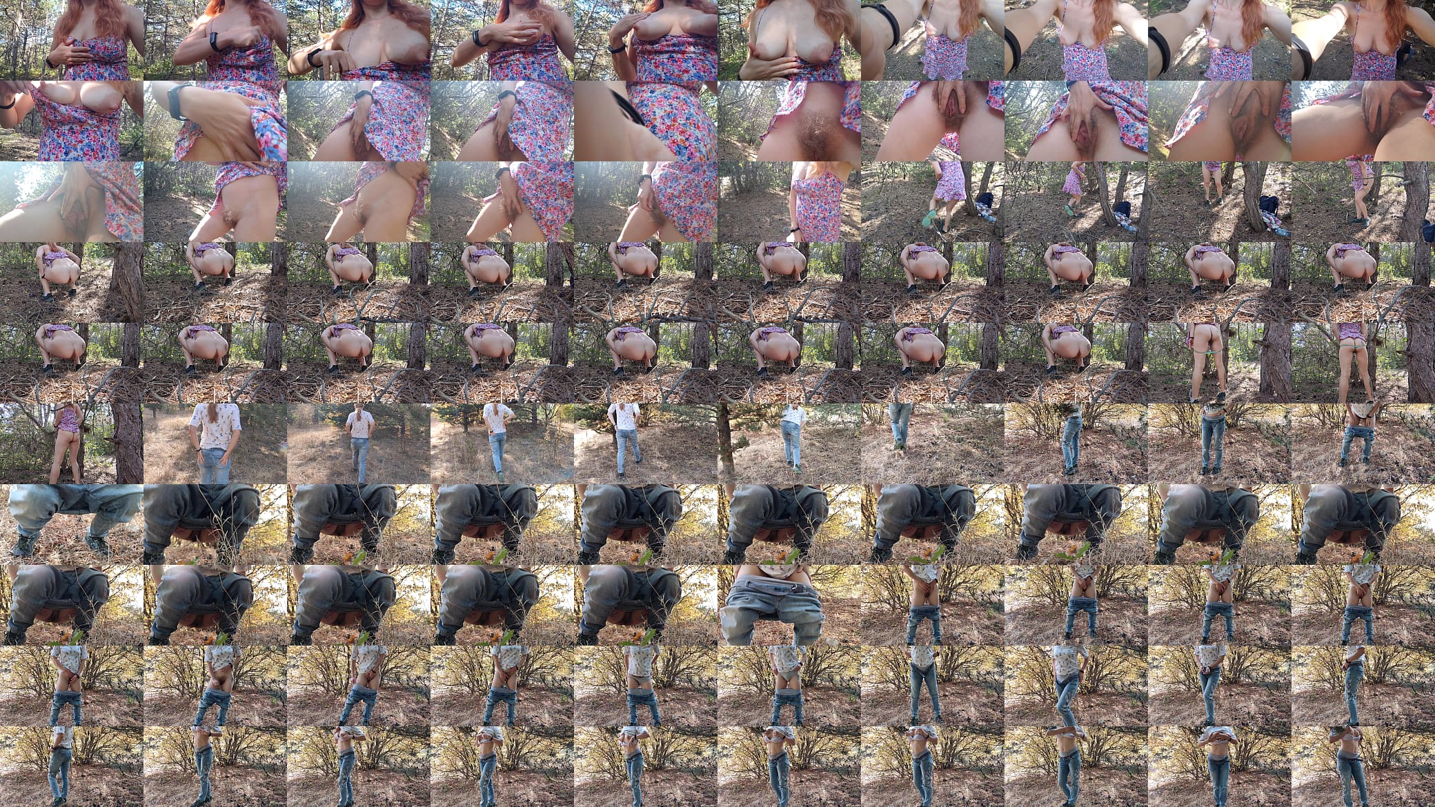 Redhead risky masturbate and pee in the forest 4K 预览图
