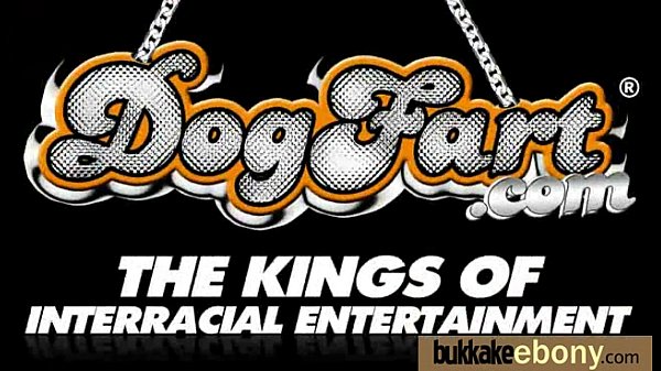 Ebony in a huge bukkake 19