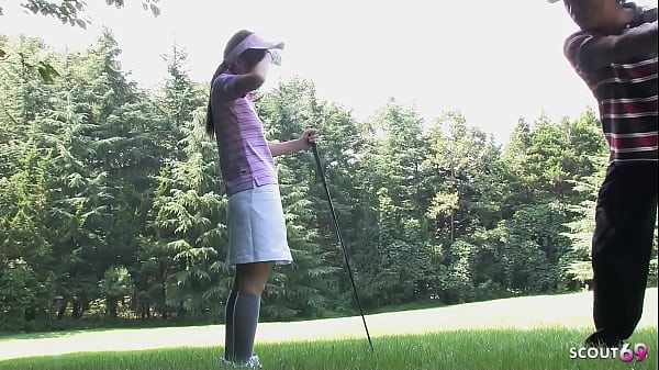 Download Video - Petite Japanese Teen seduce to First Time Creampie Sex by older Guy at Golf Lesson in uncensored JAV