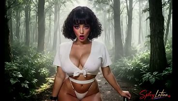 Hot latina chick enticed me in the foggy forrest for the insane fucking.[AI]