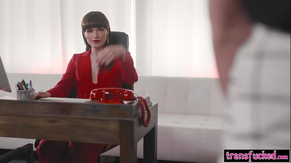Download Video - TransFucked&period;com - Big cock shemale boss Natalie Mars fucks hot blonde assistant Kenna James